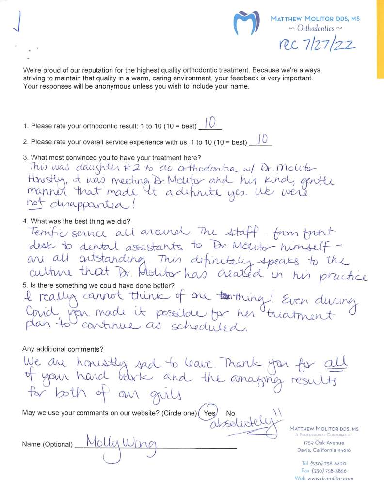 written patient testimonial