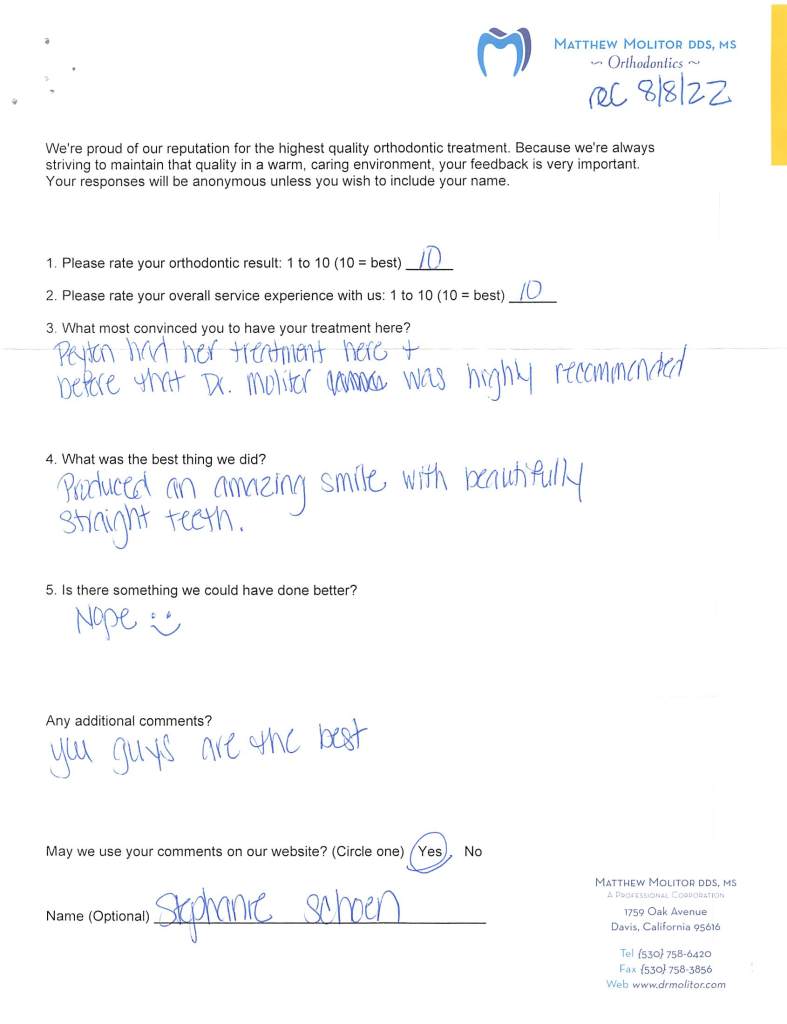 written patient testimonial