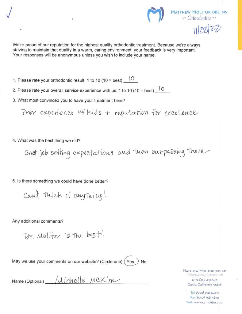 written patient testimonial